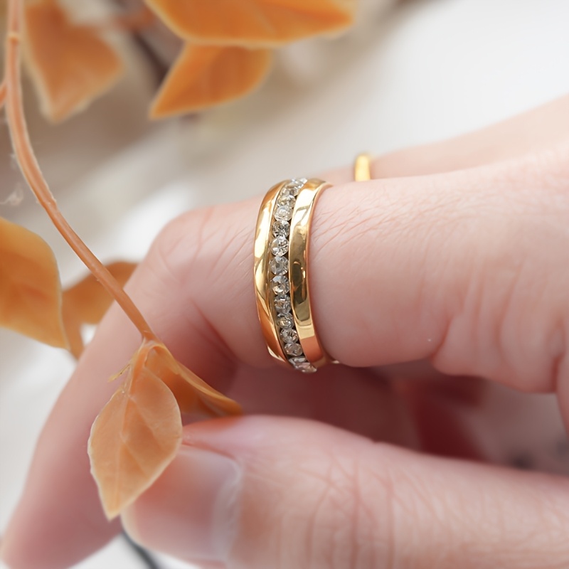 6mm Titanium Band w/ CZ 18K Gold Plated